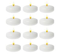 Set Of 12 Floating Candles, Small Round Water Candles, 1.85x1.84x1.06 Inches, Elegant Candlelight Centerpieces, Ideal For Valentine's Day, Christmas, Parties, Weddings, Dinner