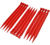 Set Of 12 Plastic Pegs 30cm Pegs For Tents And Outdoor Camping Red Pegs