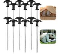 Set Of 12 Tent Pegs, Galvanized Tent Pegs, Ground Pegs, Garden Tent Pegs, Tent Accessories For Camping, Hiking, Gardening
