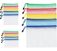 Set Of 15 A4,A5,A6 Waterproof Zip Plastic Pouches-Paper Storage Pouch,Plastic Zip Pocket,Document Holder,Document Holder,Transparent Pocket,Documents,Receipts,Tests,5 Colours