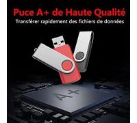 Set of 2 8GB USB 2.0 Memory Stick USB Flash Drive Storage Rotation Pendrive Disk for Laptop/PC/Car (Black & Red)