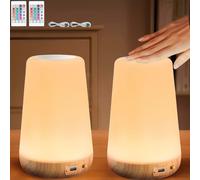Set Of 2 Bedside Lamp With Timer Led Bedside Lamps With 13 Colours 3 Modes Usb Rechargeable Led Desk Lamp With Remote Control For Children's Room Bedroom Short Stay