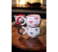 Set of 2 Ceramic Mugs 145ml for Turkish Coffee with Knit Texture