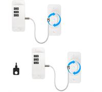 Set Of 2 Children's Combination Fridge Locks,Lock Fridge Padlock Safety Lock For Freezer Windows Cupboards Drawers No Drilling White