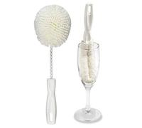 Lot de 2 brosses de Nettoyage pour Verres à vin, Brosse de Nettoyage Anti-Rayures et éponge, 1 Brosse de Lavage pour Verres à Pied en Cristal B61C et 1 Brosse de Lavage pour gobelet B232C, idéal pour