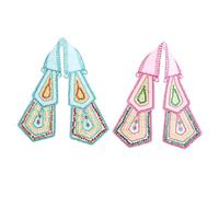 Set of 2 Decorative Puja Cloth Chunari Pooja Chunar God Ganesh Dupatta Pooja Item Article for Indian Traditional Festival Decoration for Statue Frame Idol Temple(Size:-9 inch X 3 inch)(Pink,Blue)