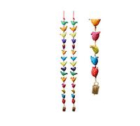 Set of 2 Door Hanging 15 Fabric Birds Tota String with Bell Indian Traditional Festival Decoration for Home Wall Temple Bedroom Kids Room Home Décor Gifting(Size:- 24" Approx)(Multicolour)
