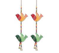 Set of 2 Door Hanging 2 Fabric Flying Birds String with Bells Hanging Festival Traditional New year Decorations Gift Item Hangings for Home Wall Temple Bedroom Room Decor (Size:- 18" X 5.5")