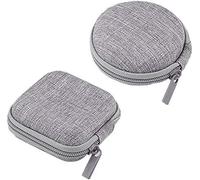Set of 2 Earphones Headphones Carrying Case Holder Mini Storage Box Organizer Container Pouch Wallet for Bluetooth Headphones, USB Data Line Cables, Keys