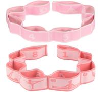 Set Of 2 Elastic Yoga Bands,Resistance Exercise Strap With 8 Loops,Elastic Bodybuilding For Bodybuilding,Fitness,Pilates,Yoga