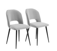 Set of 2 Ergonomic Velvet Dining Chairs with Open Back Upholstered for Comfort Ideal for Dining Room Office Living Room Bedroom - Gray 48 x 45 x 85 cm