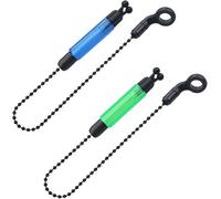 Set Of 2 Fishing Alarm Bells, Bite Indicator Swinger Carp Indicators Light Bell Fishing Sticks, Sound Fishing Alarm For Fishing Rod Accessory (Blue) + Green