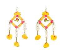 Set of 2 Indian Traditional Door Hanging Made up of Square Gota Work Fabric Flying Birds String for Home Wall Temple Door Bedroom Festival Hanging Diwali Decor Decorations Gift Item