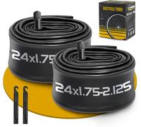 Set Of 2 Inner Tubes 24 Inch Av32 Mm Schrader Valve Compatible Inner Tube 24 X 1.75 / 1.9 / 1.95 / 2.0 / 2.1 / 2.125 / 24 Inch Inner Tube For Mountain Bikes