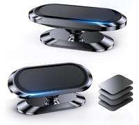 Set Of 2 Magnetic Car Phone Holders, All Metals: Magnetic Car Phone Holder, 360° Magnetic Car Phone Holder, Hands-Free Mobile Phone Holders For Iphone/Galaxy/Gps
