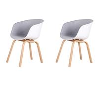 Set of 2 Modern Scandinavian Dining Chairs Upholstered Seat with Beech Legs Stylish Gray Green Accent for Home Kitchen & Dining Room Furniture