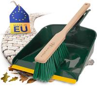 Set of 2 Plastic Brush Set Green and Yellow with Long Handle and 1 Brush