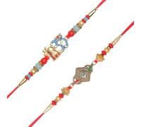 Set of 2 Rakhi for Brother Rakhi Thread Bracelet for Bhai Bhabhi Bhaiya veera Raksha Bandhan Set Dora Bracelets with Rakhi Card Gift Pack for Brother Sister Indian Traditional Raksha Bandhan Festival