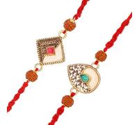Set of 2 Rakhi for Brother Rakhi Thread for Bhai Bhabhi Bhaiya and Bhatiji veera Rakhi Raksha Bandhan Rakhi Set Dora Bracelet Kalwa with gift Pack for Brother Sister Indian Traditional