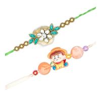 Set of 2 Rakhi for Brother Rakhi Thread for Bhai Bhabhi Bhaiya and Bhatiji veera Raksha Bandhan Rakhi Set Dora Bracelet Kalwa with gift Pack for Brother Sister Indian Traditional Festival Rakhi