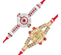 Set of 2 Rakhi for Brother Thread Bracelet for Bhai Bhabhi Bhaiya veera Raksha Bandhan Set Dora Bracelets with Rakhee Card gift Pack for Brother Sister Indian Traditional Raksha Bandhan Festival