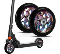 Set Of 2 Replacement Wheels For Stunt Scooter 110 Mm - Scooter 110 X 24 Mm With Abec-9 Bearing, 88a, Solid Tyres For Most Scooters And Kickscooter