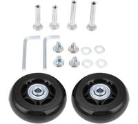 Set Of 2 Replacement Wheels For Suitcase With Axles 64 X 18 Mm Black