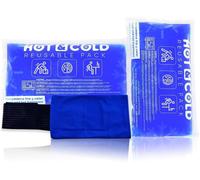 Set Of 2 Reusable Hot Cold Gel Bags (26 X 15 Cm)-Includes 1 Multi-Position Fabric Cover Compression Band-Ice Pack-For Refrigerator And Microwave