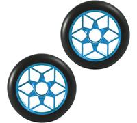 Set Of 2 Scooter Wheels 110 Mm, Replacement Scooter Wheel With Abec 9 Bearings, For Most Scooters, Rocking Cars, Extreme Cars (Blue)