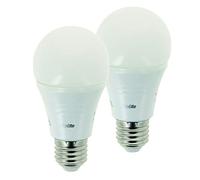Set of 2 SMD LED A60 Opaque bulbs, E27 base, 806 Lumens, 60W equivalent, 2700 K, Warm White