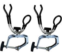 Set Of 2 Solid Aluminum Alloy Fishing Rod Holder For Boat Kayak Yacht Rack Equipment Clam On Mount Max 5cm 360 Degree Rotatable