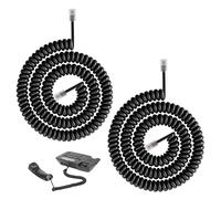 Set of 2 Telephone Cable,Telephone Cord,Telephone,Telephone Cable Coiled Handset Wire,3M Coiled RJ9 Cable,1 to 3 m Long Unwound