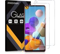 Set Of 2 Tempered Glass Screen Protectors For Samsung Galaxy A21s, 9h Hardness Glass, Anti-Scratch, Bubble-Free, High Definition (6.5 Inches)