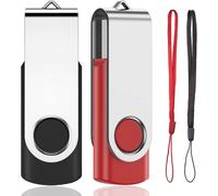 Set of 2 USB 2.0 Memory Stick 1 GB Memory Stick USB Flash Drive Storage Rotation Pendrive Disk for Laptop/PC/Car (Black & Red)