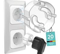 Set Of 20 Socket Covers For Children To Be Planted Without Glue - Transparent Child Safety - Easy Installation And Safe Environment For Babies And Young Children