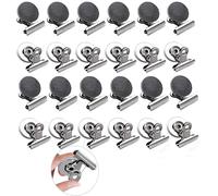 Set Of 24 Fridge Magnets Metal Clips Fridge Magnet Clips Bulldog Clips Magnetic Drawing Clips For Document Paper Photo-Fridge-Silver