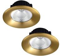 Set of 25W-12W Canless Brushed Brass LED Downlight 3in 4in 5in Retrofit Recessed Ceiling Lighting Installation Round Anti-Glare Ceiling Panel Light,9w-4000k