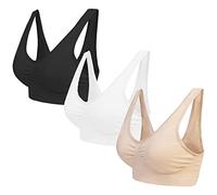 Set of 3 6 9, 3 Pack Seamless Bras Non Padded Comfort Everyday Bra Non Wired Nursing Bra Top Yoga for Women Gym