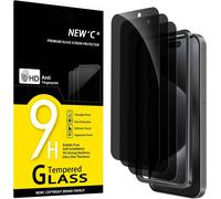 Set Of 3, Anti-Spy Tempered Glass For Iphone 15 Pro (6.1 Inches) - Effective Screen Protector Against Scratches - 28 Degree Privacy Angle - Easy Installation Tool Included