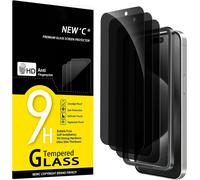 Set Of 3, Anti-Spy Tempered Glass For Iphone 15 Pro (6.7 Inches) - Effective Screen Protector Against Scratches - 28 Degree Privacy Angle - Easy Installation Tool Included