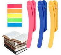 Set Of 3 Automatic Bookmarks,Innovative Silicone Bookmarks,Smart Bookmarks,Colorful Bookmarks,Reading Accessories For Reading Lovers (Pink,Gelb And Blue)