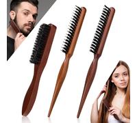 Set of 3 Boar Hair Brush Boar Bristle Boar Hair Brush Boar Bristle Brush for Men and Women for Curly Long Dry or Damaged Hair