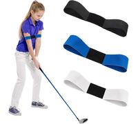 Set Of 3 Golf Swing Training Armbands,Arm Bands,Posture Correction Training Belt For Men And Women,Beginners,Black And White And Blue