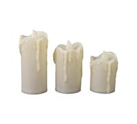 Set of 3 Led Candles | Warm Glow Candle Set | Home Decor Candles, No-Wick Candle Lights, Long-Lasting Led Candles, Decoration Candles, Remote Control Candles, Natural Wax Appearance