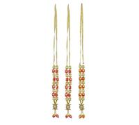Set of 3 Mala Artificial Pearl Bead Garland Haar Mala for Idol-Mala for God Statues Accessories Pooja Sringar Articles Ornament for Indian Traditional Festival Decoration(Size:-5")(Pink,White)