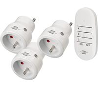 Set of 3 Mini Programmable Remote Control Sockets with Comfort-Line Remote Control White (Indoor Use, with Remote Control)