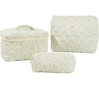 Set of 3 Women's Quilted Toiletry Bag, Makeup Storage Pouch, Large Capacity Toiletry Bag, Travel Cosmetic Bag, Women's Makeup Bag, Pink, Fashion.