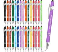 Set Of 30 Inspirational Ballpoint Pens Motivational Ballpoint Pen With Stylus Tip Retractable Touch Screen Pen Black Metal Ink Pens With Encouragement Message (Encouraginging)