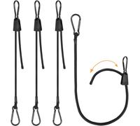 Set Of 4 Adjustable Rubber Bungee Corners With Carabiner,Expander With Hooks,100 Cm,Extra Strong For Shade Sail,Garden,Tarpaulin,Car,Bike And Outdoor Activities