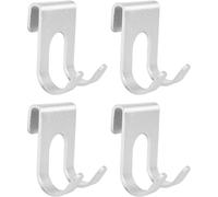 Set Of 4 Aluminium Towel Hooks,No Drilling,Durable Wall Hook,Adhesive Hooks For Bathroom,Kitchen,Office,Multi-Use (Silver)